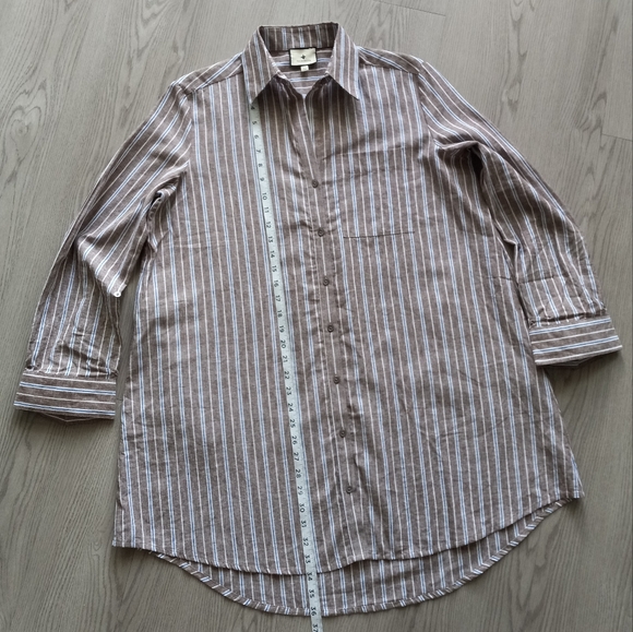 Tuckernuck Dove Stripe Linen Carlotta Shirtdress XS - Picture 15 of 16